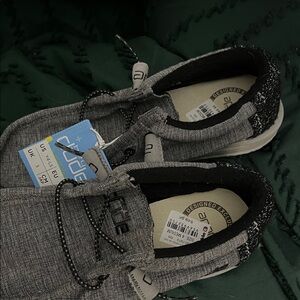 Youth Hey Dude Charcoal and Black Lace-Up Shoes NWT